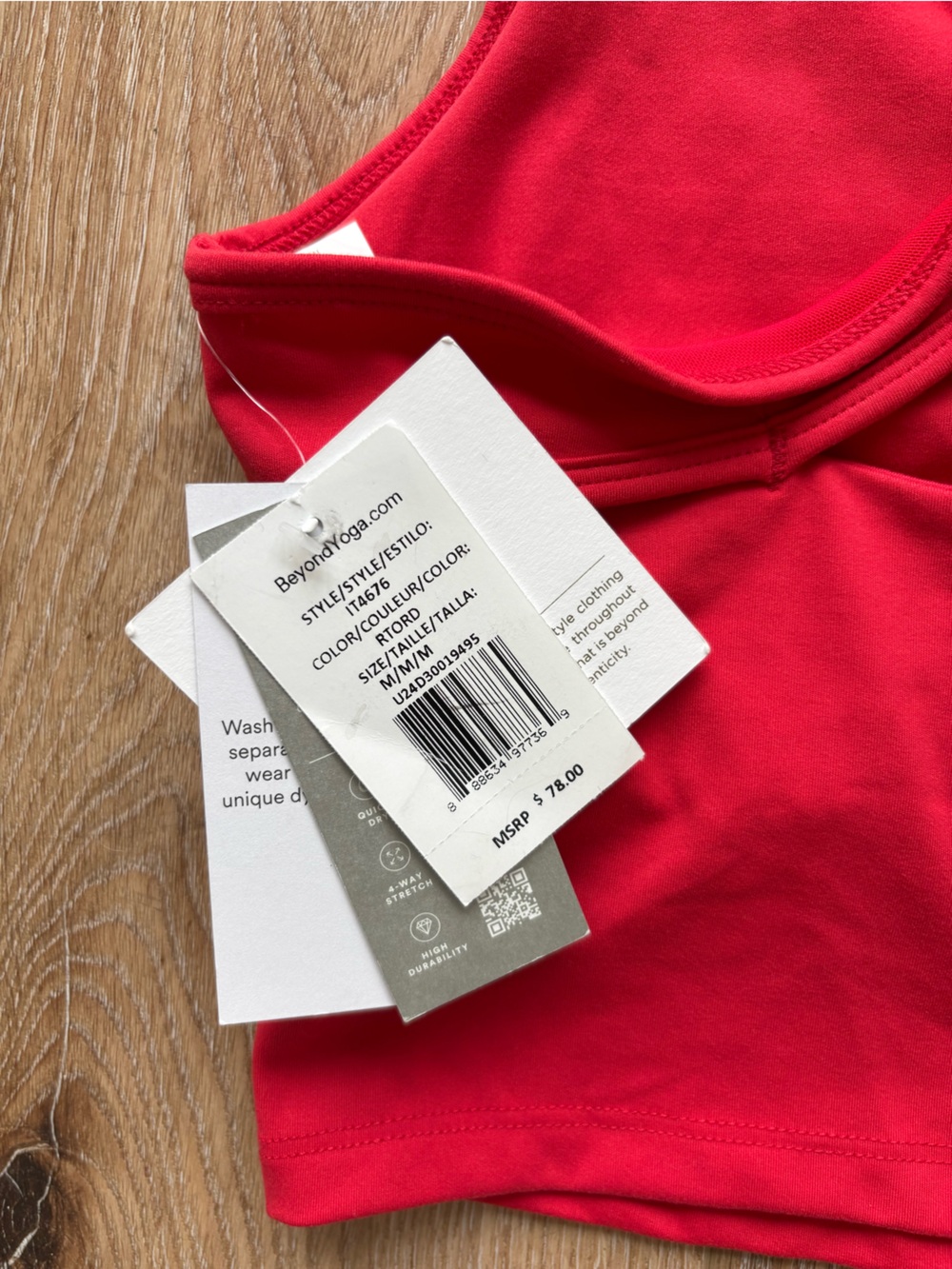 Beyond Yoga Red Racerback Crop Tank Top - Picture 4 of 4
